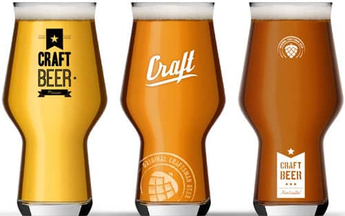 Bierglazen bedrukken: een drietal van bedrukte Craft beer glazen