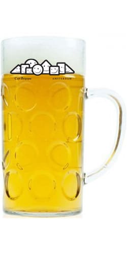 Grote bierpullen met een bedrukt logo